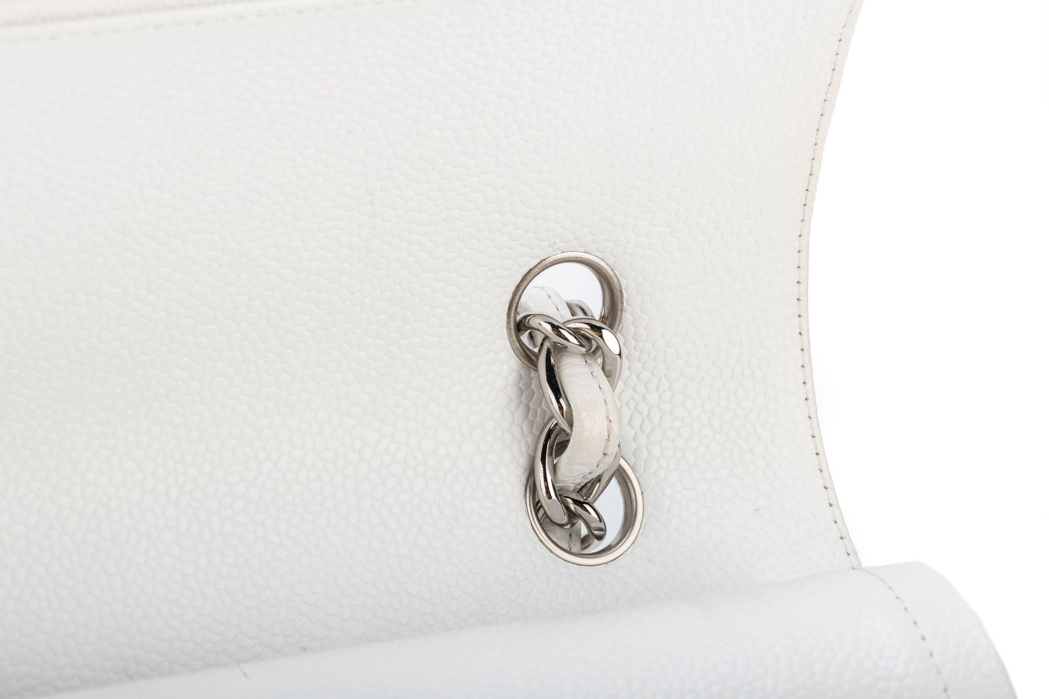 Chanel White Caviar Maxi Double Flap Bag               For Sale 6