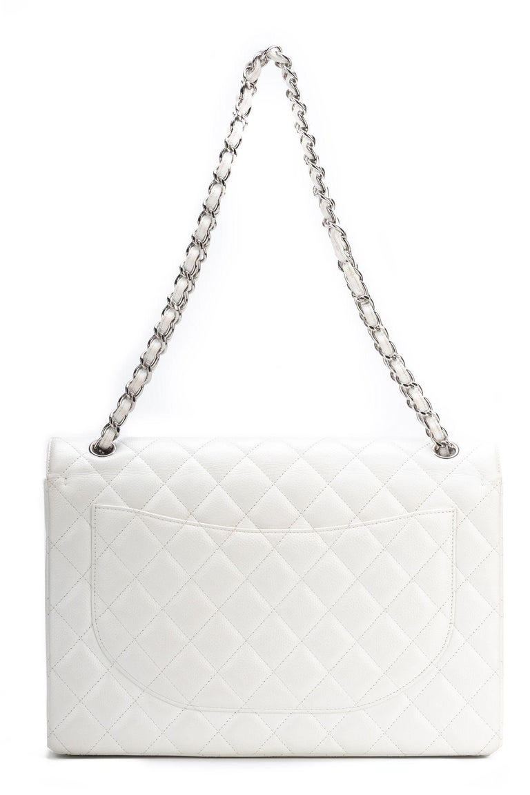 Chanel White/Black Quilted Leather Medium Graphic Flap Bag For Sale at  1stDibs  white and black chanel purse, chanel bag black and white, chanel  black and white flap bag