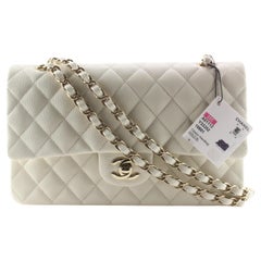 Chanel White Caviar Medium Classic Double Flap GHW 1CAS525C