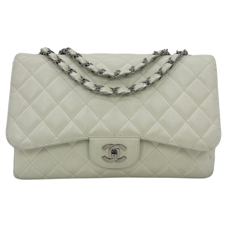 Chanel White Caviar Handbags - 57 For Sale on 1stDibs  chanel caviar  white, white chanel caviar, chanel caviar bag white