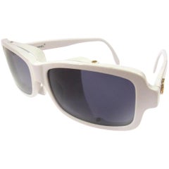 Vintage Chanel White Cc Logo 866837 Sunglasses
