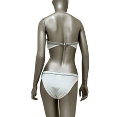 Chanel White CC Logo Two-Piece Bikini - Size 38