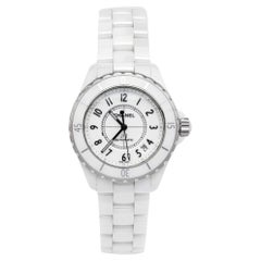 Chanel White Ceramic Stainless Steel J12 H0970 Women's Wristwatch 38 mm