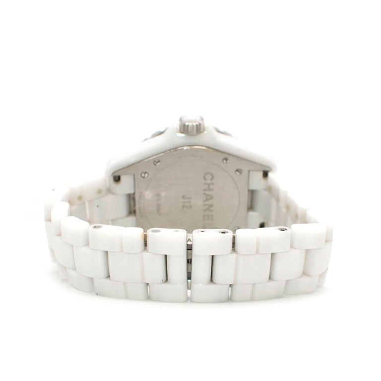 Chanel J12 Diamonds Quartz Ceramic White Dial White Steel Strap Watch for Women - J12 H2422