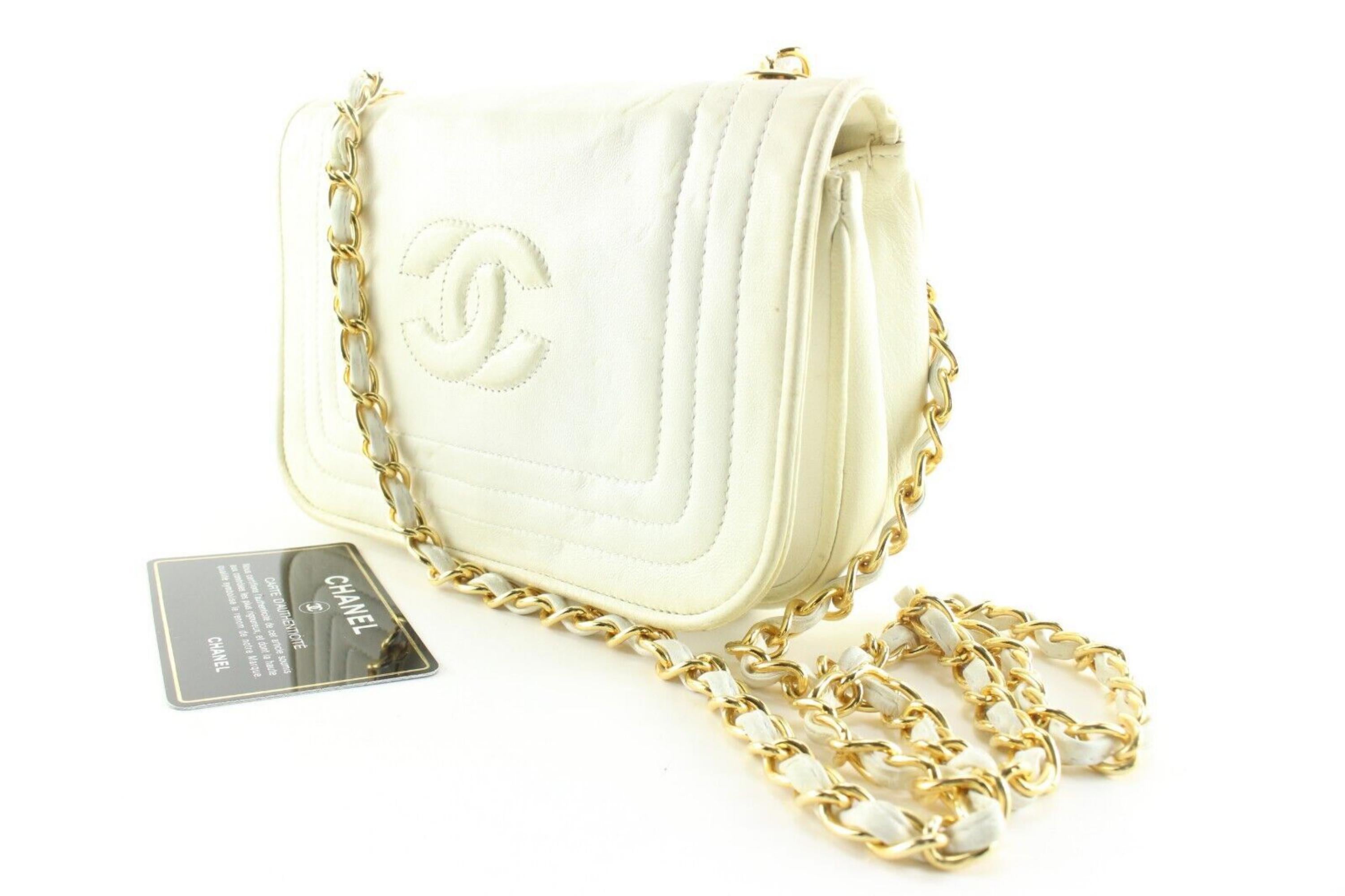 Weiße Chanel Diana-Kette mit runder Klappe GHW Crossbody 3CH424C im Angebot 6