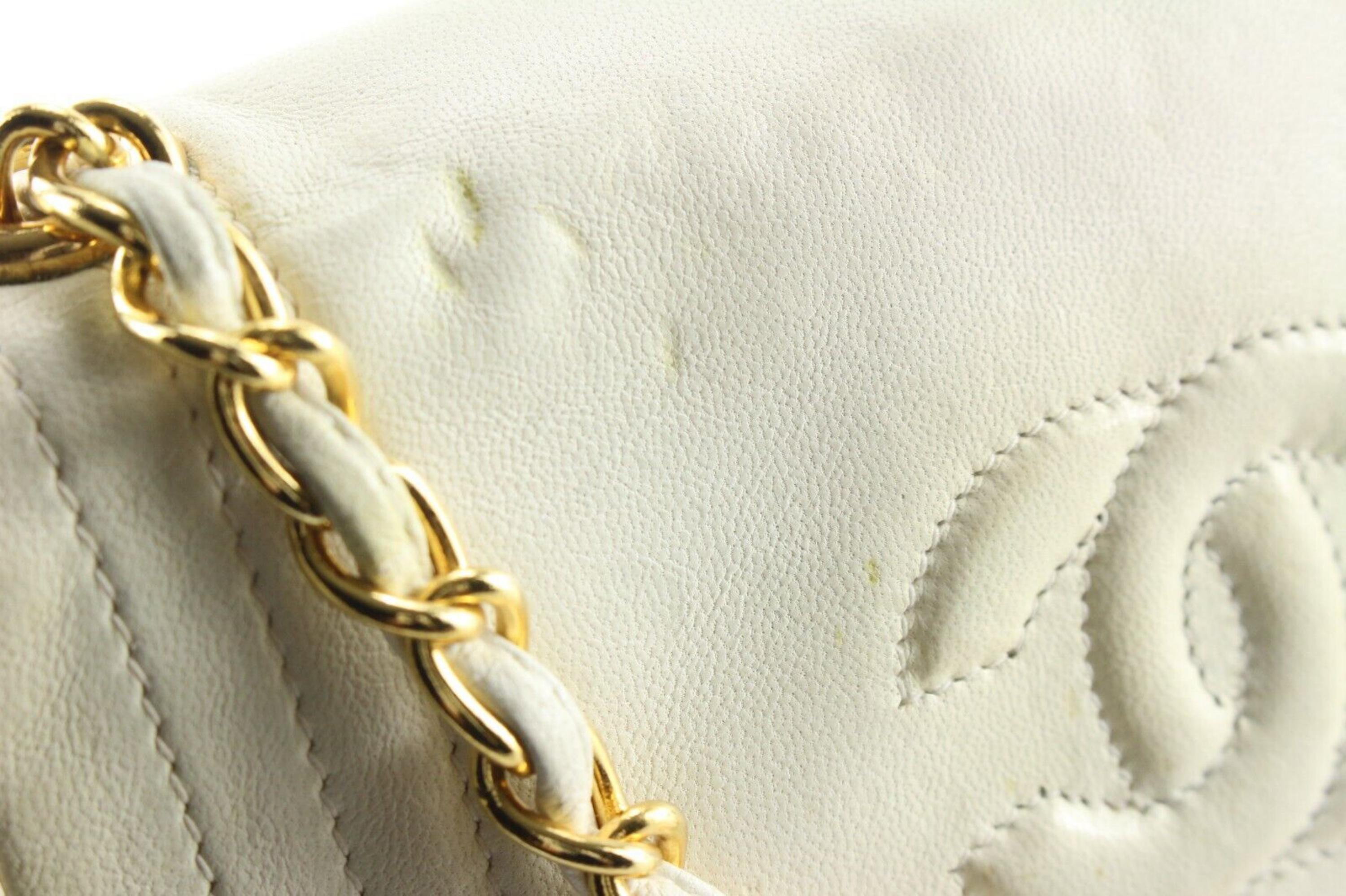 Weiße Chanel Diana-Kette mit runder Klappe GHW Crossbody 3CH424C im Zustand „Relativ gut“ im Angebot in Dix hills, NY