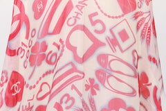 Chanel White Coral Celest Symbols Shawl