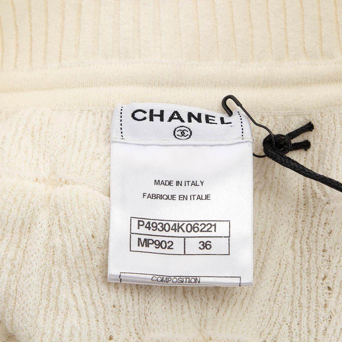 CHANEL white cotton 2014 14S BOW EMBELLISHED KNIT VEST Jacket 36 XS 4
