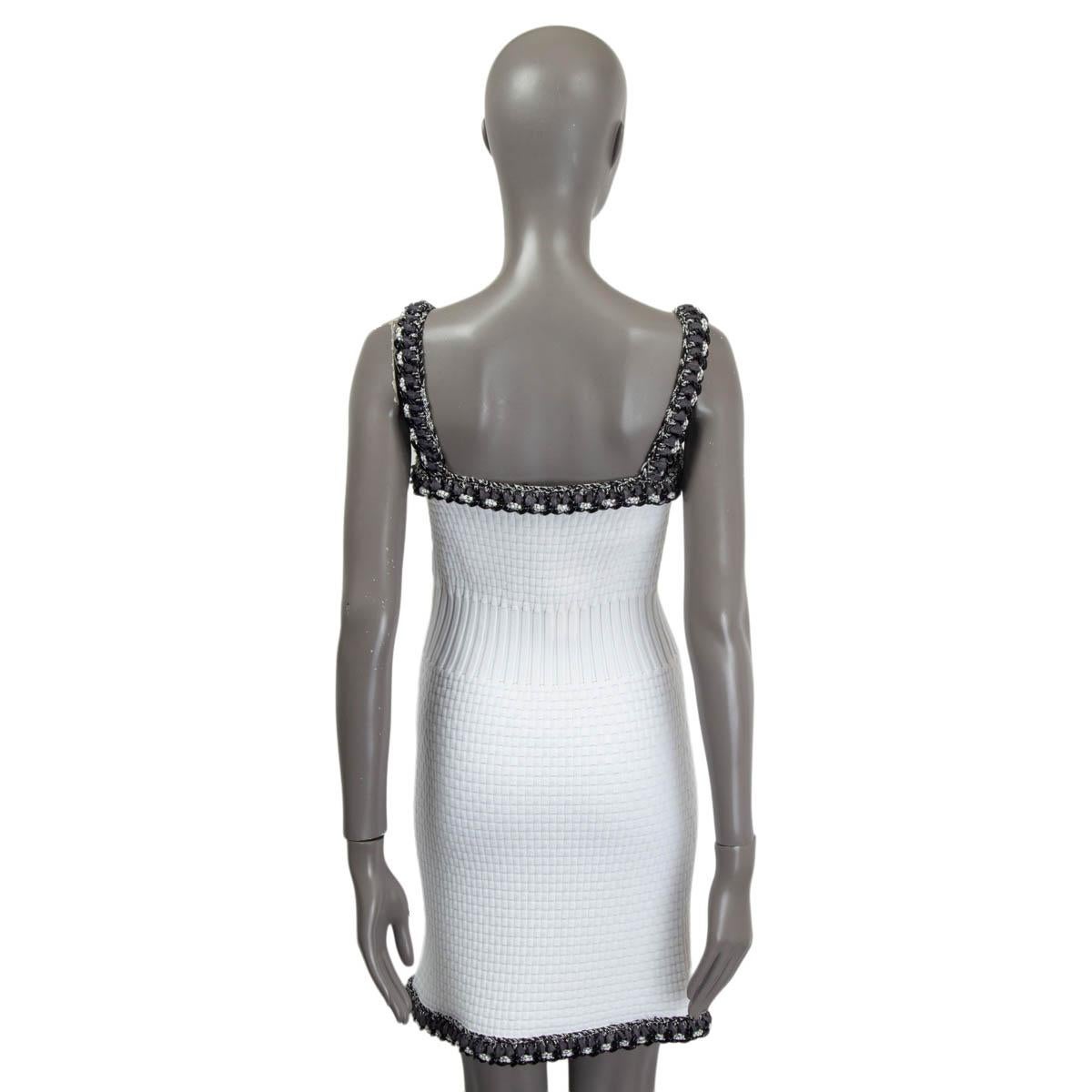 chanel black dress with chains