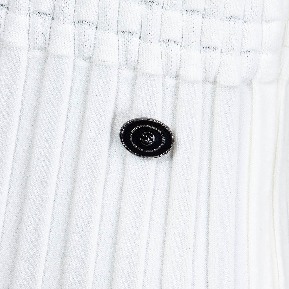 Women's CHANEL white cotton 2014 CHAIN EMBELLISHED KNIT Dress 38 S