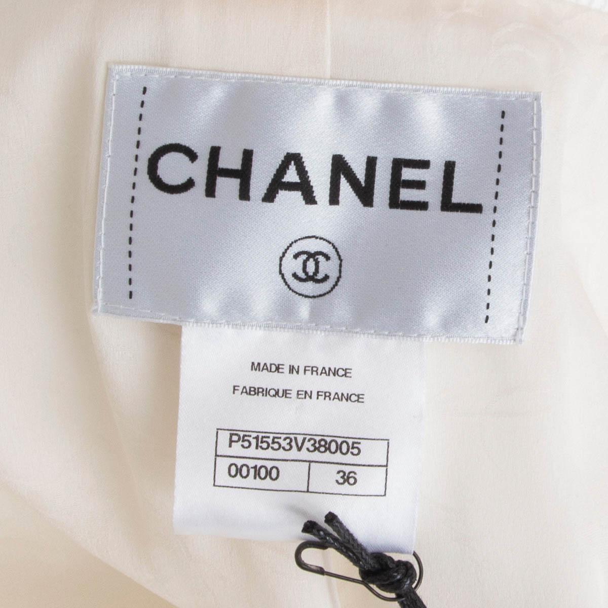 CHANEL white cotton 2015 RIBBED Blazer Jacket 36 XS For Sale 3