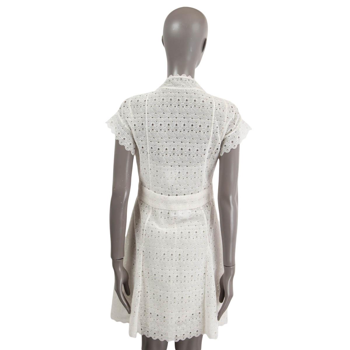 CHANEL White cotton 2016 16C SEOUL CROCHET WRAP Dress 38 S en vente 1