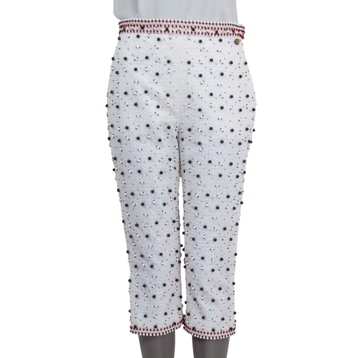 Gris CHANEL Pantalon blanc en coton avec capuchon en capuchon, 2019 LA PAUSA, 38 S en vente