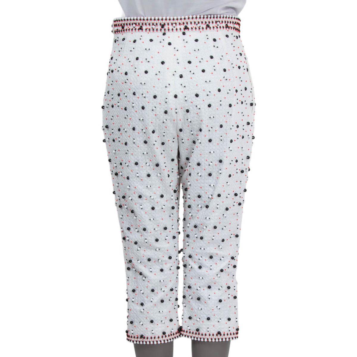 CHANEL Pantalon blanc en coton avec capuchon en capuchon, 2019 LA PAUSA, 38 S en vente 1