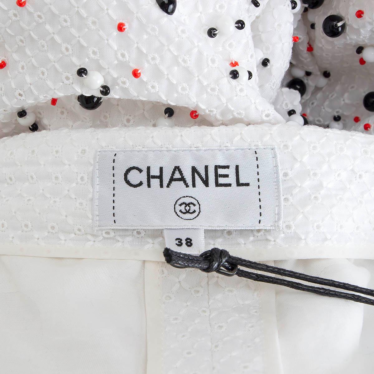 CHANEL Pantalon blanc en coton avec capuchon en capuchon, 2019 LA PAUSA, 38 S en vente 5
