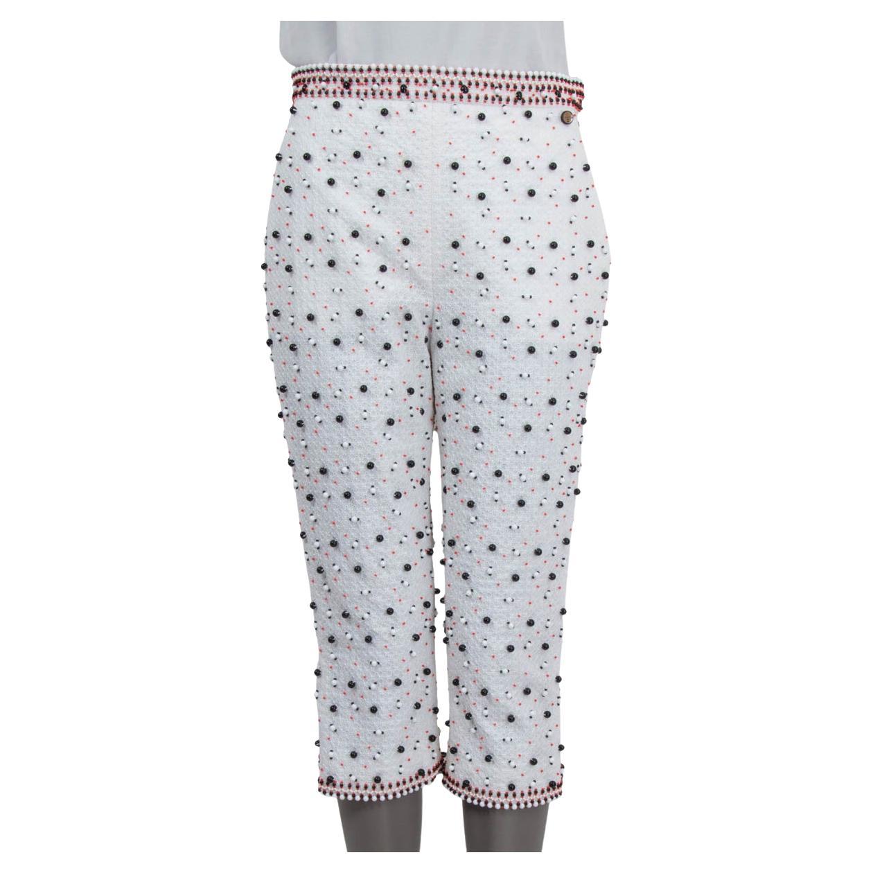CHANEL Pantalon blanc en coton avec capuchon en capuchon, 2019 LA PAUSA, 38 S en vente