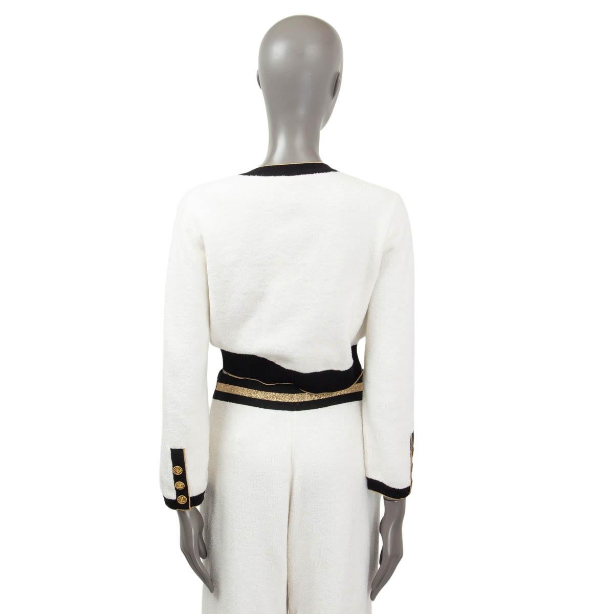 CHANEL white cotton 2019 19C LA PAUSA TERRYCLOTH Cardigan Jacket 38 S 2