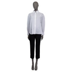 CHANEL white cotton 2019 OVERSIZED Button-Up Shirt Top 38 S