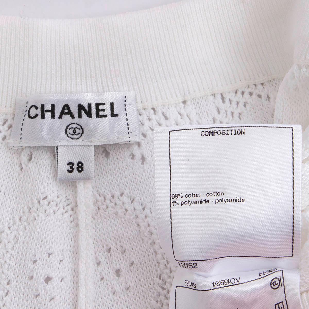 CHANEL Pantalon en coton blanc 20P CROCHET en maille 38 S 2020 en vente 1