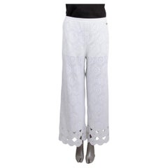 CHANEL Pantalon en coton blanc 20P CROCHET en maille 38 S 2020