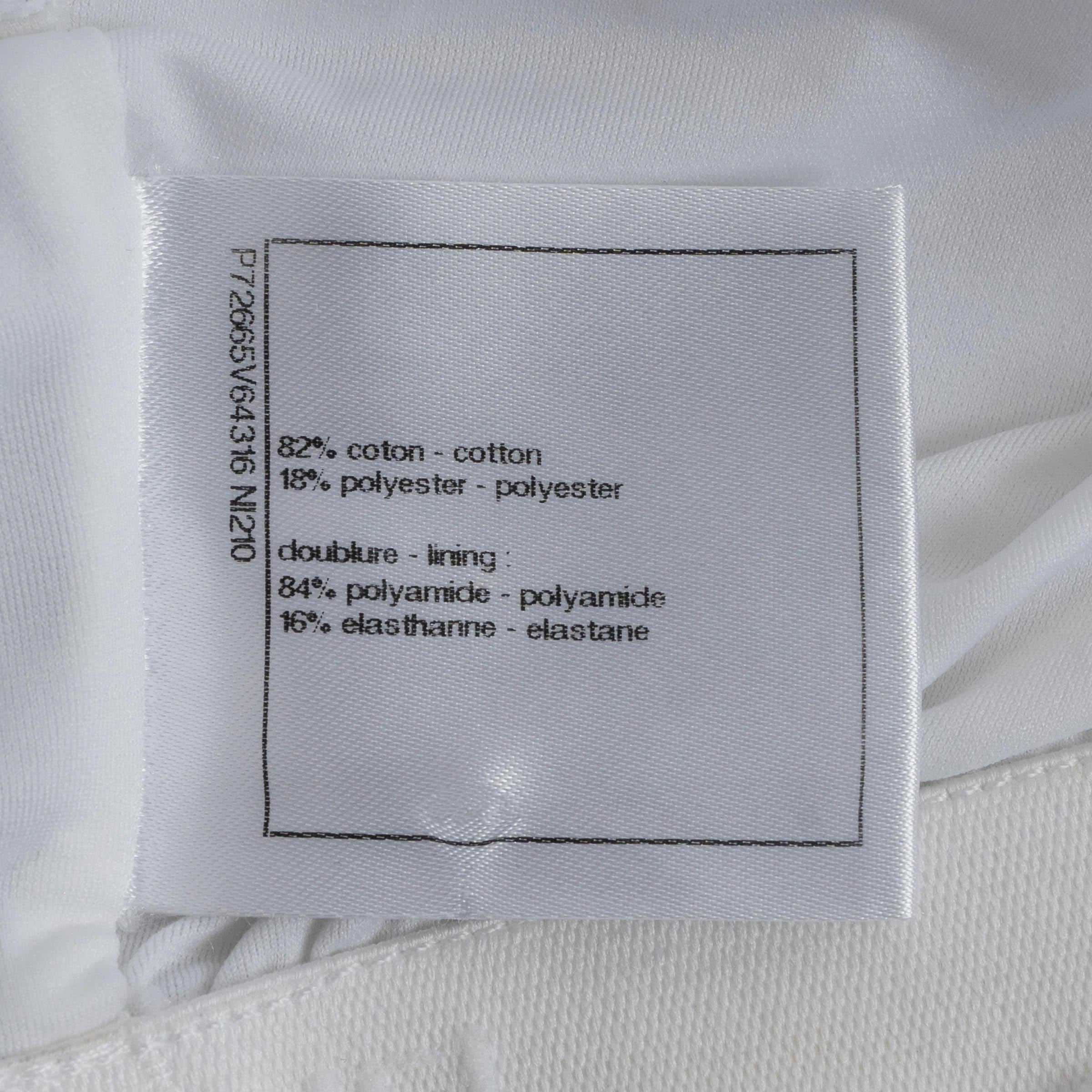 CHANEL white cotton 22S SEQUIN LOGO TERRY Tank Top Shirt 40 M 3
