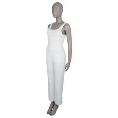 CHANEL white cotton 23M COCO BEACH TWEED Jumpsuit 36 XS