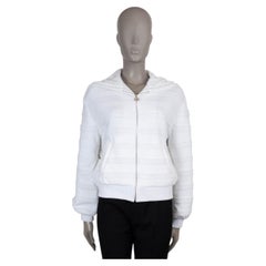 CHANEL white cotton 24M COCO BEACH LACE TRIM BOMBER Jacket 34 XXS