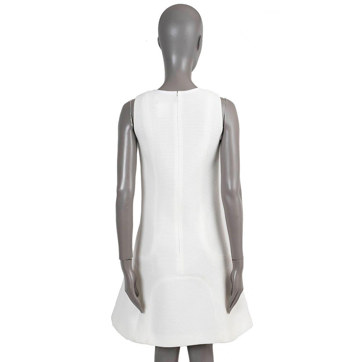 Women's CHANEL white cotton blend 2012 12P RIB-KNIT TRUMPET Dress 36 XS For Sale