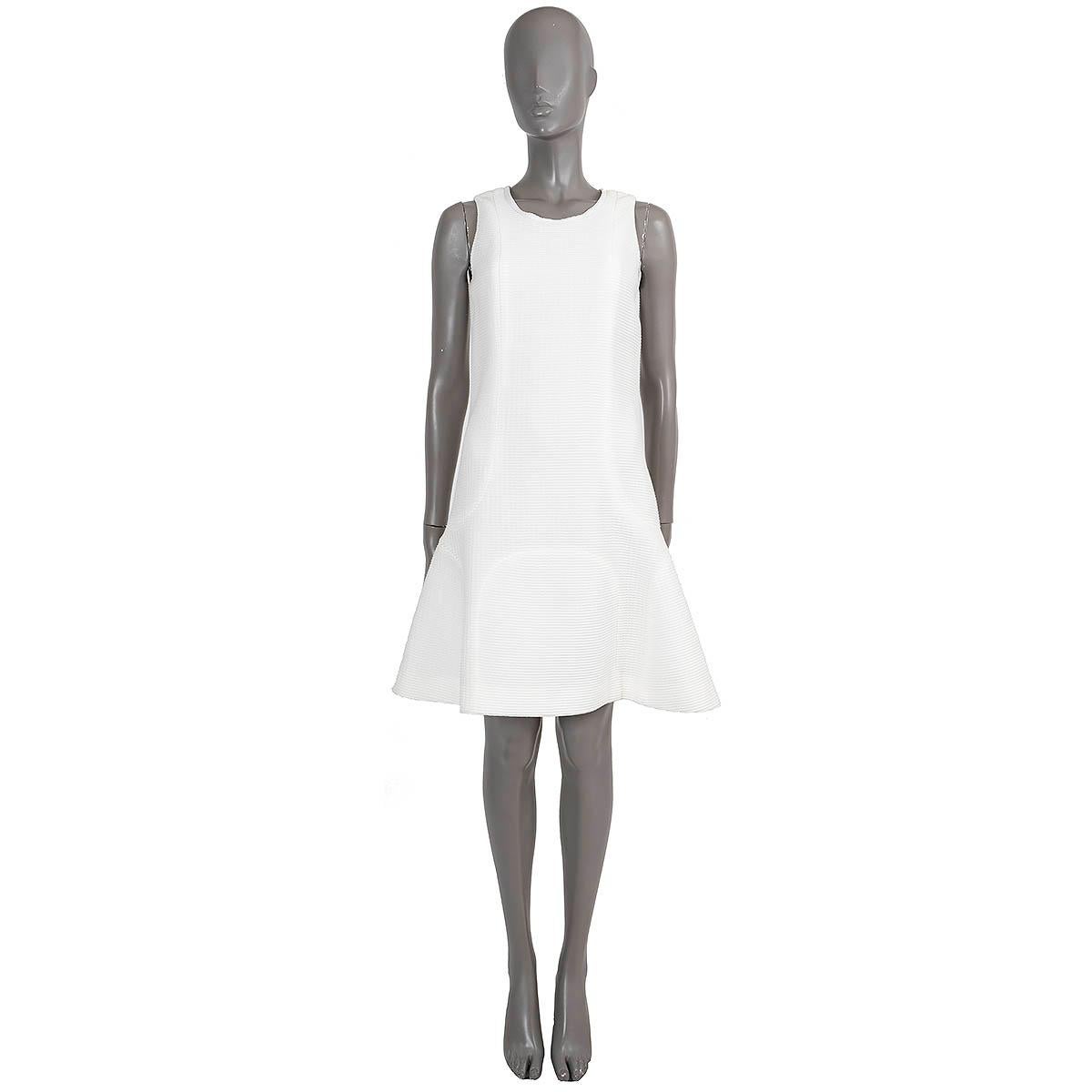 De las mujeres CHANEL blanco mezcla de algodón 2012 12P RIB-KNIT TRUMPET Vestido 36 XS en venta