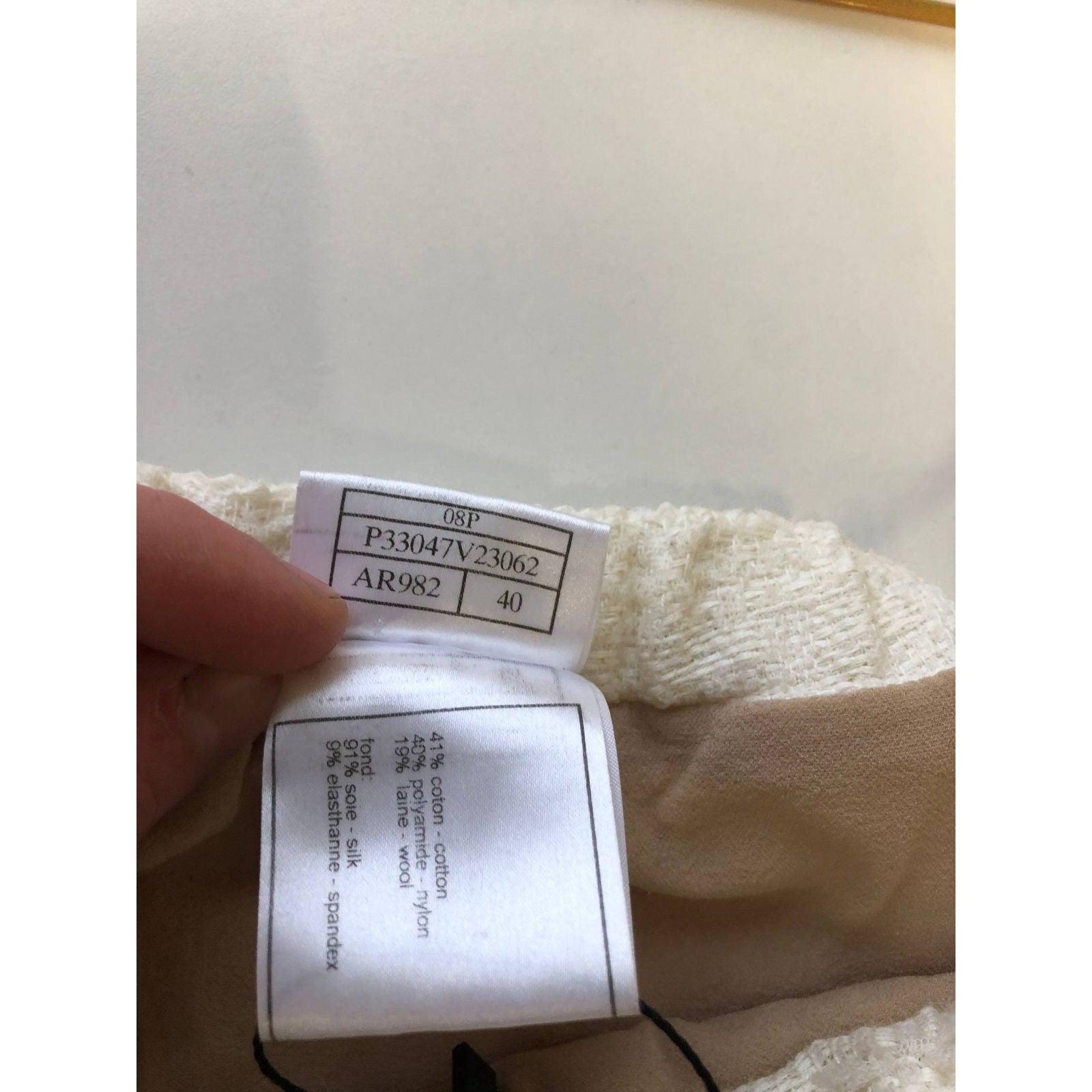 De las mujeres Chanel Vestido Blanco Mezcla Algodón con Charms - Talla FR40 en venta