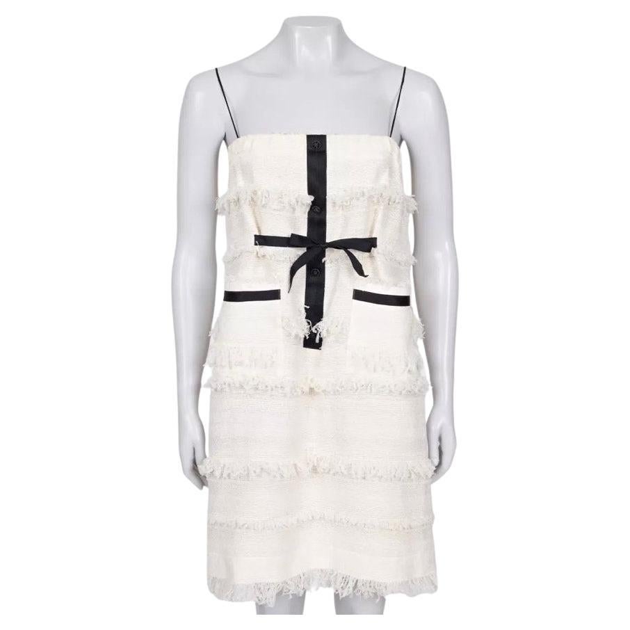 Chanel Weißes Kleid aus Baumwollmischung mit Charme - Größe FR40
