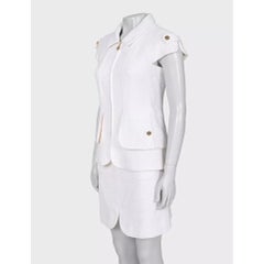 Chanel White Cotton Blend Skirt Suit - Size38/ M