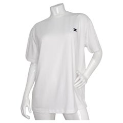 Chanel White Cotton Interlocking CC Embroidered Logo Uniform T-Shirt