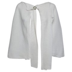 Chanel White Cotton Knit Overlay Detail Top M
