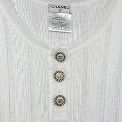 Chanel white cotton tank top