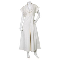 Chanel Mono de pata ancha de algodón blanco y tweed iridiscente
