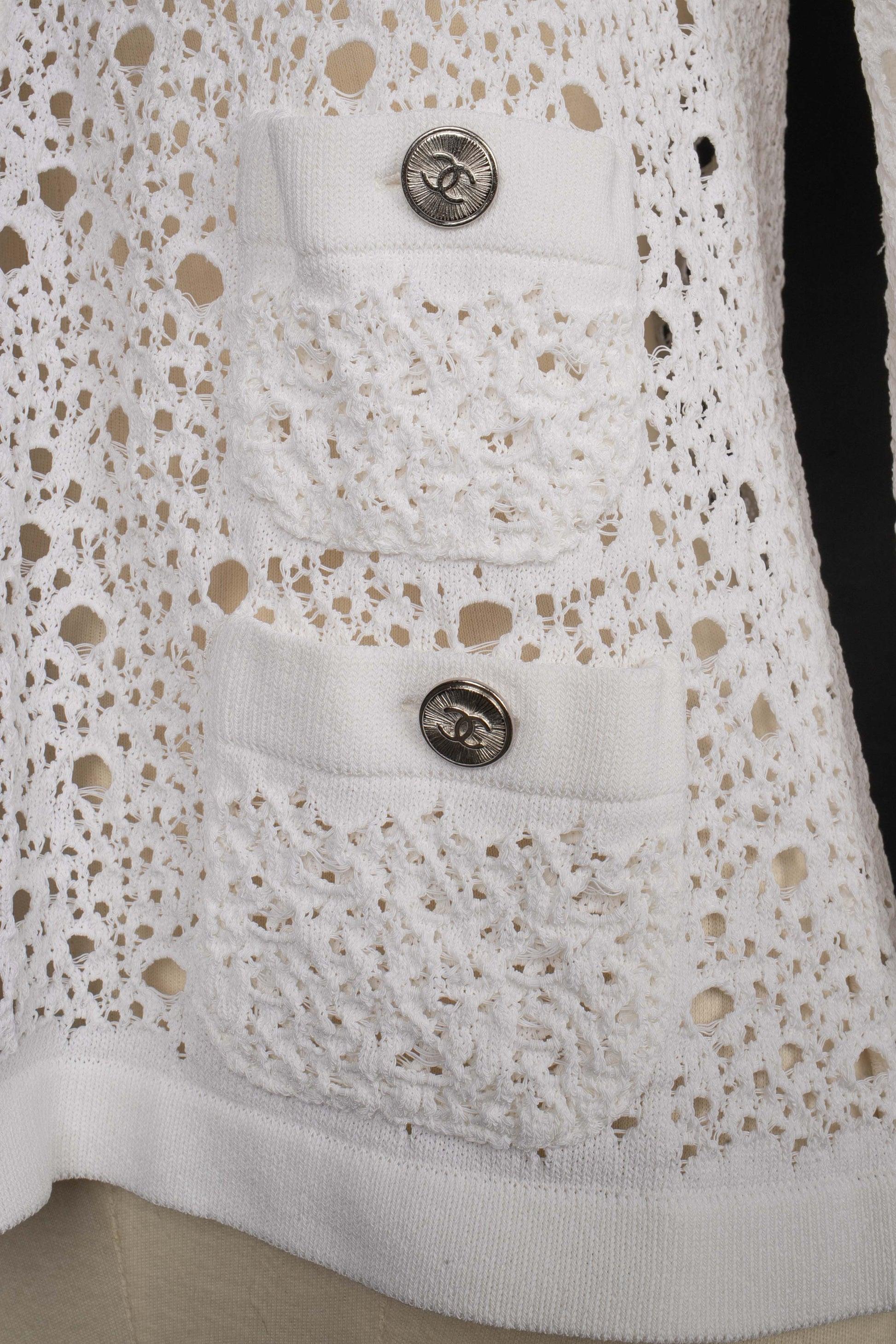 Women's Chanel White Crochet Blouse