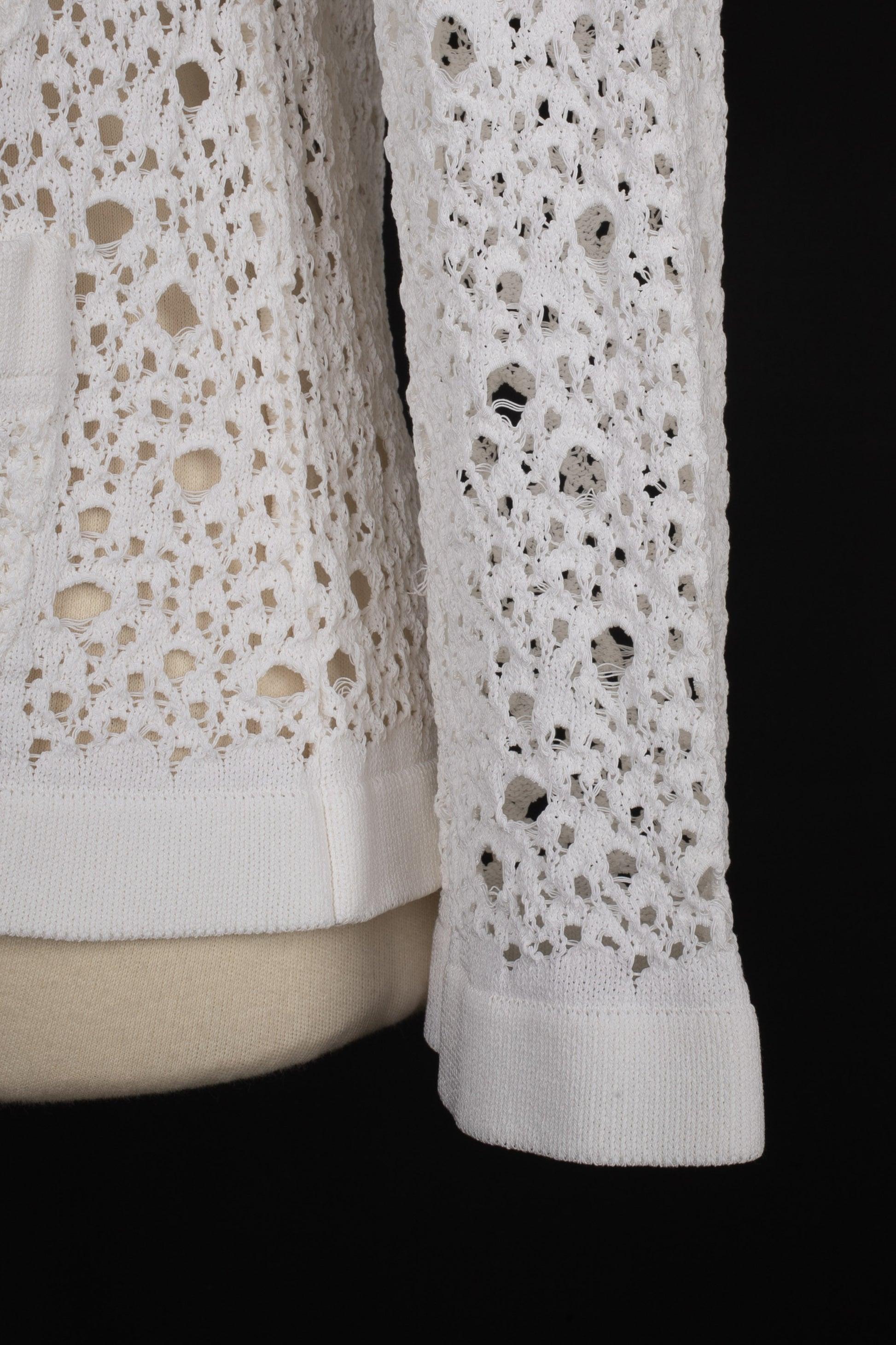 Chanel White Crochet Blouse 1