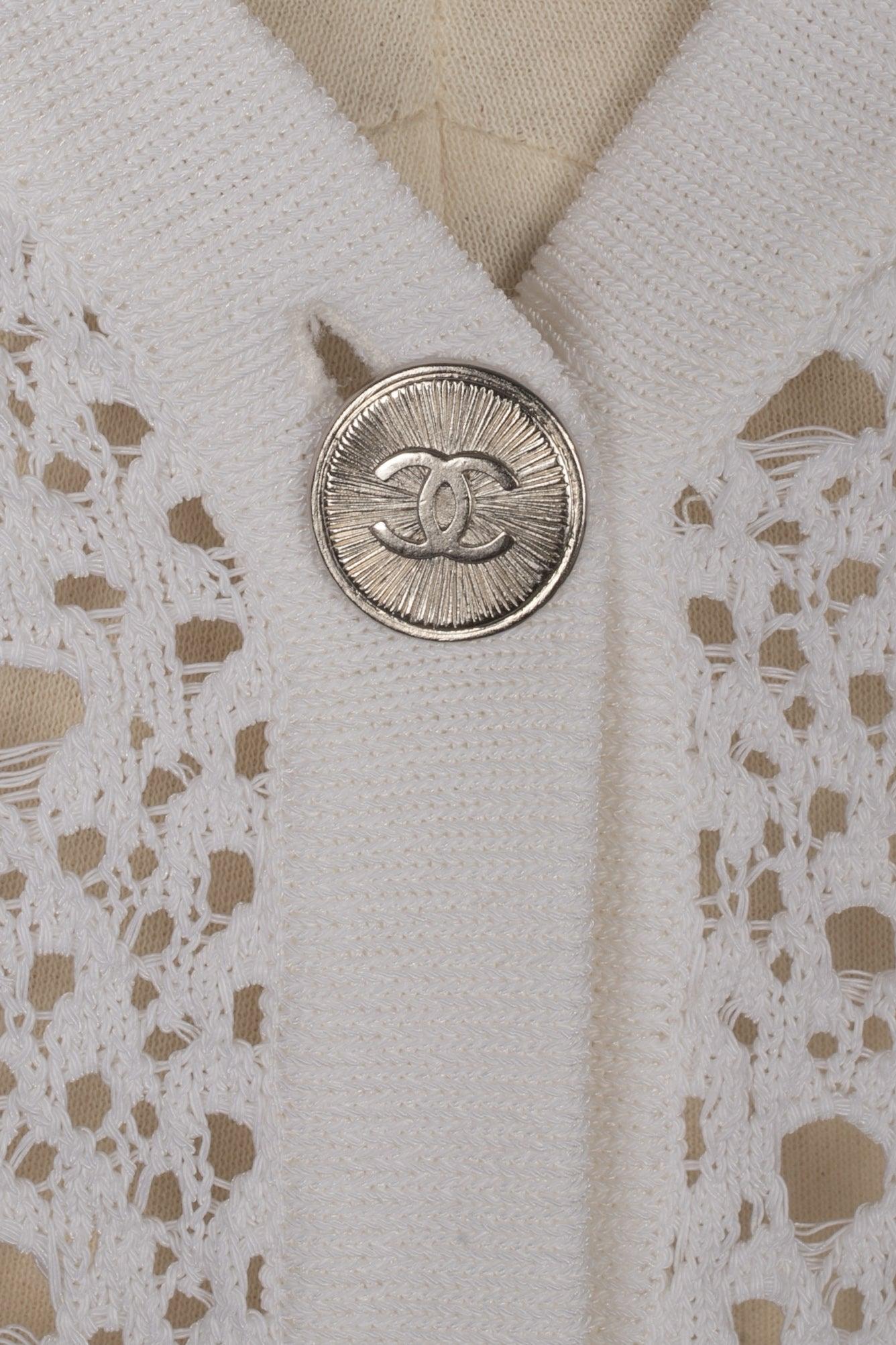 Chanel White Crochet Blouse 3