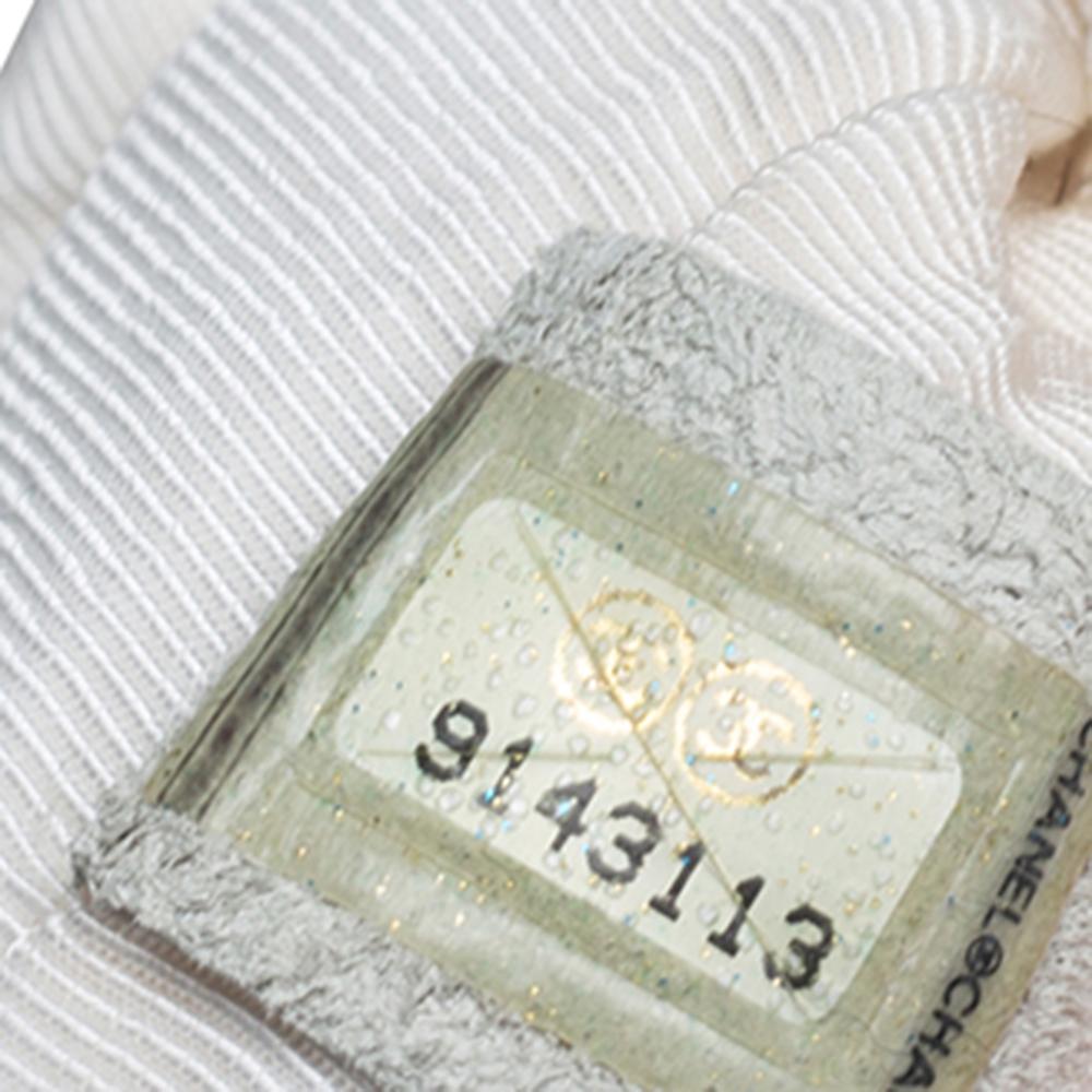 Chanel White Crochet Fabric Classic Flap Bag 4