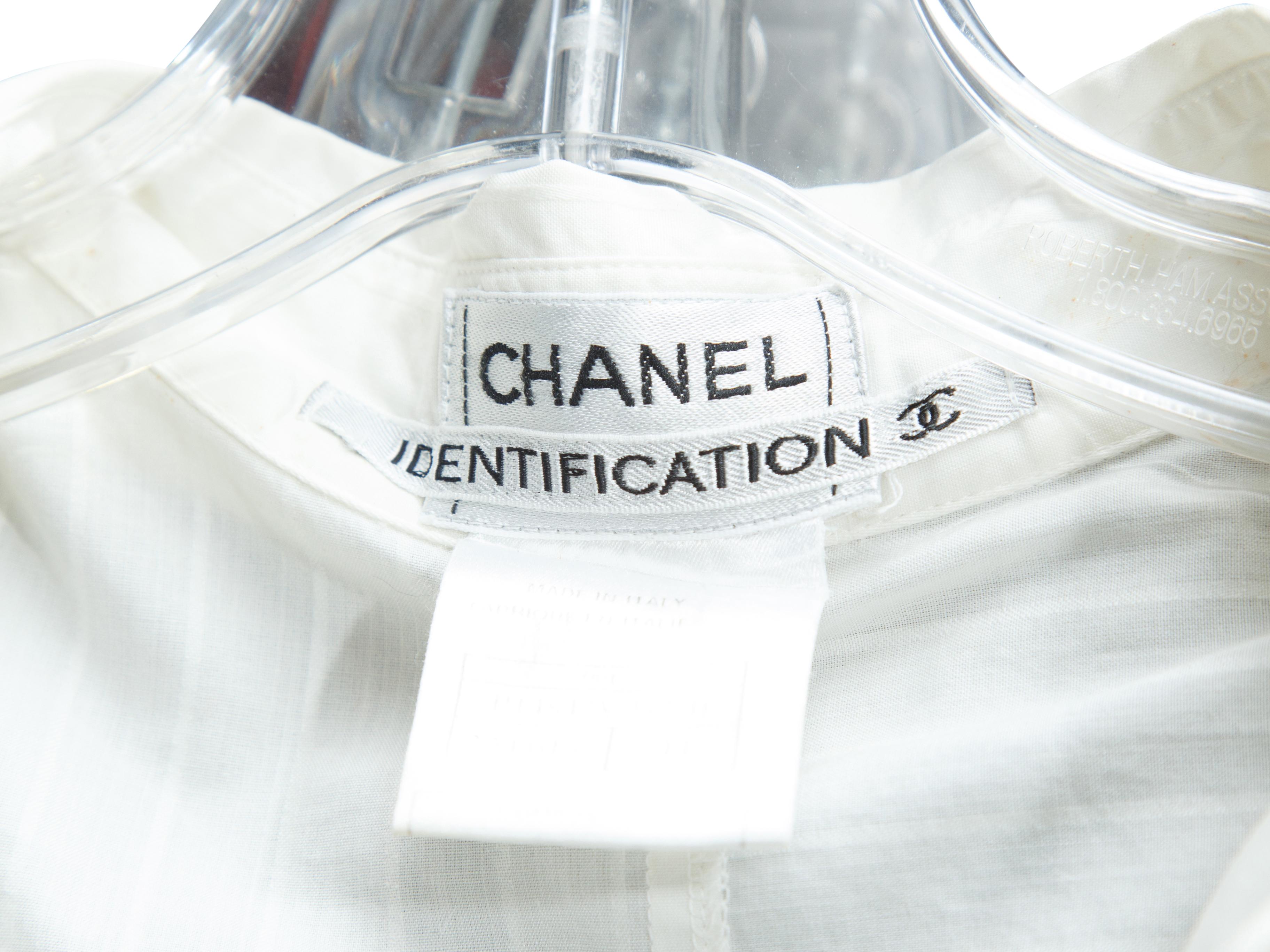 Gray Chanel White Cropped Blouse