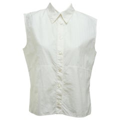 Chanel White Cropped Blouse