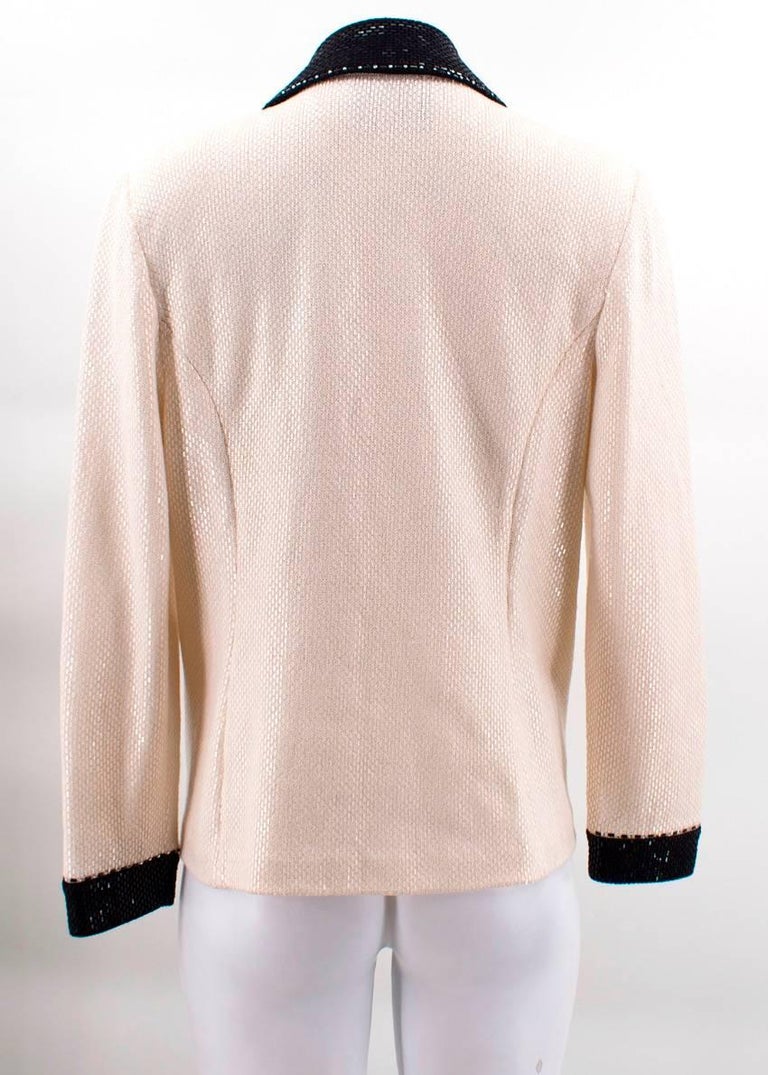 Chanel White Embellished Blazer Jacket For Sale at 1stdibs