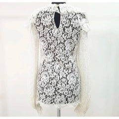 Chanel White Floral Lace Blouse Sz.36
