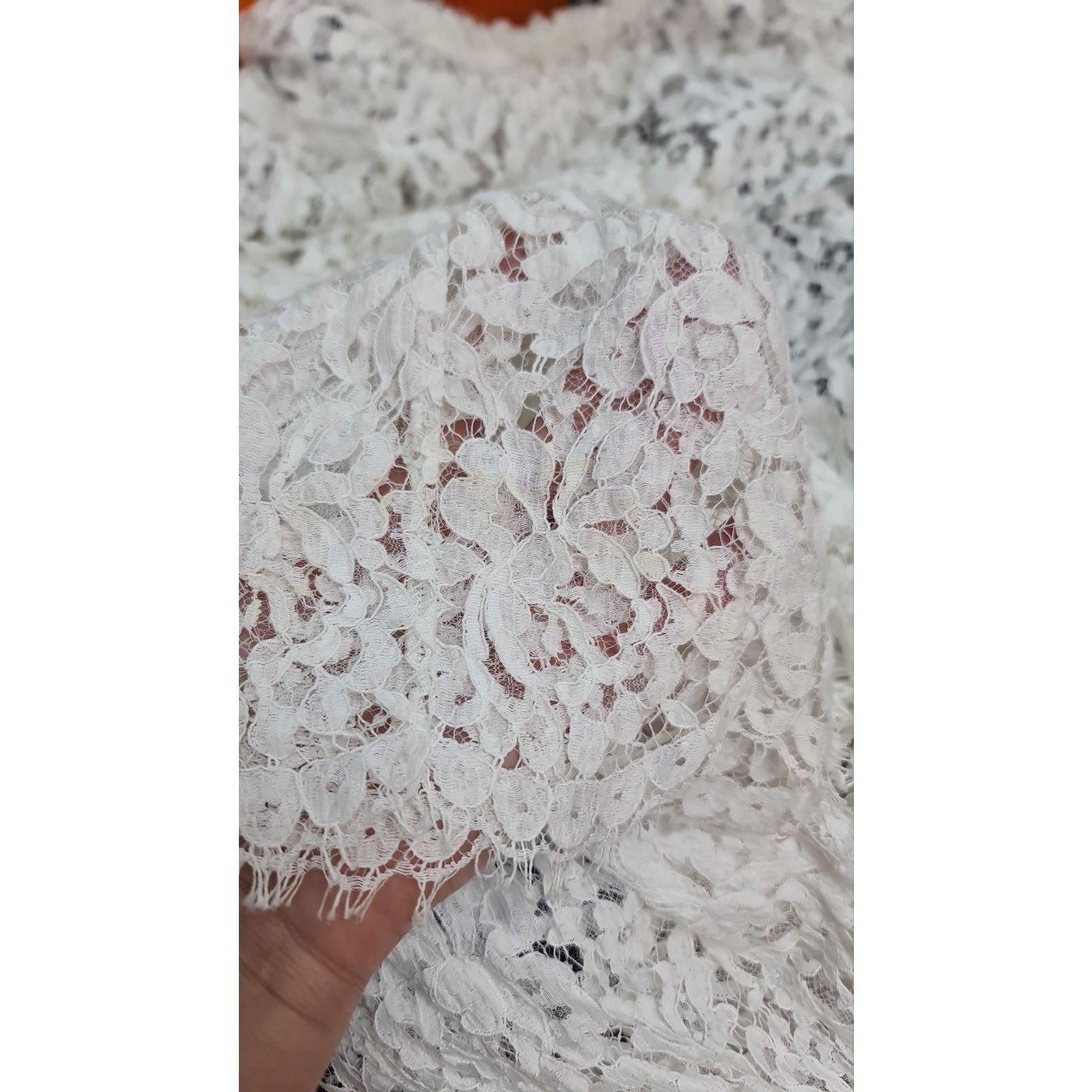 Chanel Weiß Floral Spitze Bluse Sz.36 im Zustand „Gut“ im Angebot in Krakow, PL