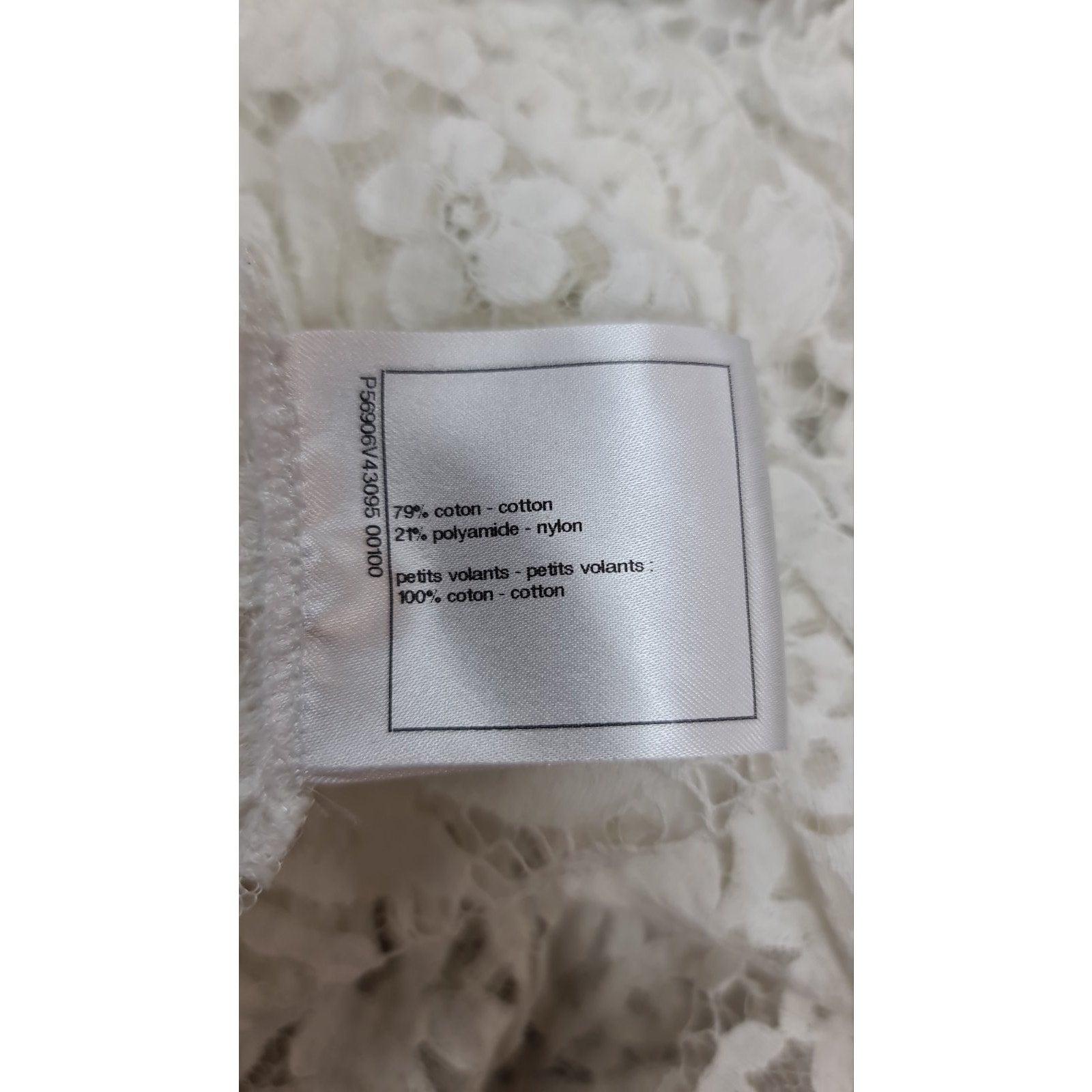 Chanel Weiß Floral Spitze Bluse Sz.36 im Angebot 3
