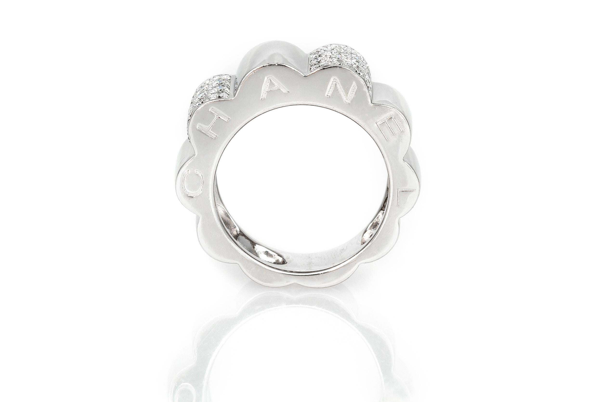 CHANEL ring finely crafted in white gold with diamonds.