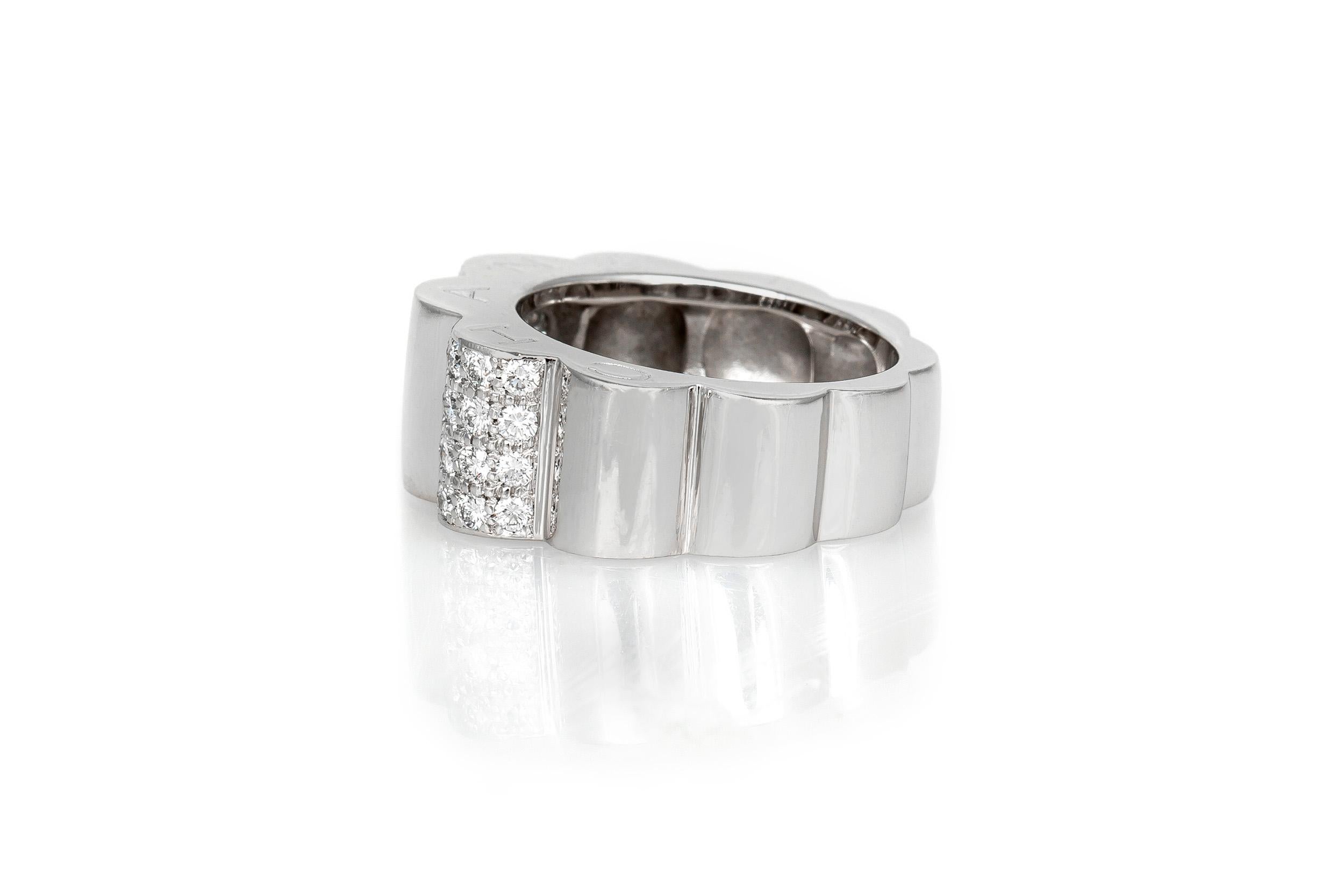Round Cut Chanel White Gold and Diamond Ring For Sale