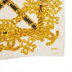 Chanel SCHWARZ, GOLD &amp;amp; SCHWARZ SEIDE VINTAGE CC CHAIN SCARF