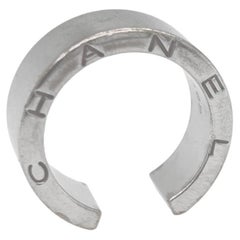 Chanel White Gold 'c SignatuOpen Band Crafted In 18 Karat White Gold Ring